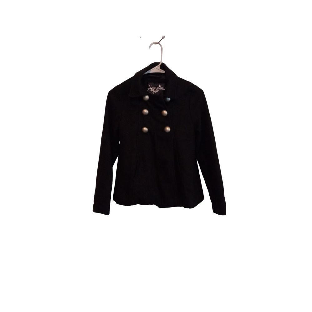 Me Jane kids black wool blend‎ large button front jacket